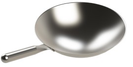 Wok pan with stainless steel handle