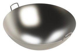 Wok pan with stainless steel handles