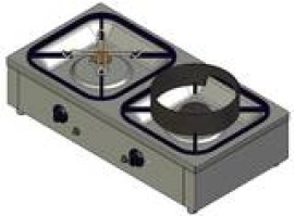 confectionary gas hob - table version, 2 zones, 11,6 kW