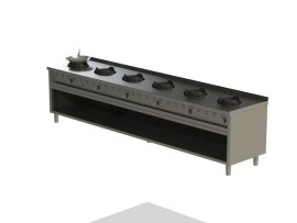 Gas wok range HENAN-750 standing device- 72 kW