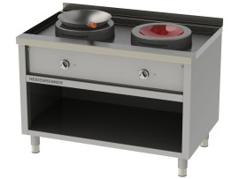 Induktion Wok-Range HUNAN - 750 mm, 10 kW, mit Wasser Option