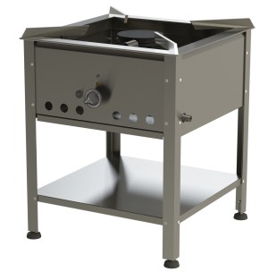 Gas stool cooker HAMBURG - 580 mm / 12,8 kW (stainless steel)
